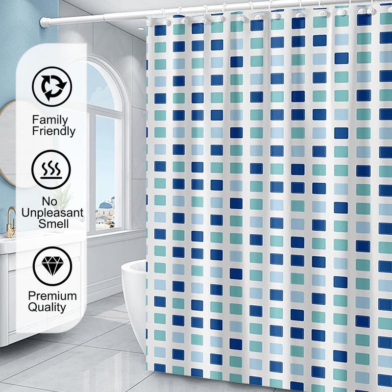 TIKABC Shower Curtain Liner, 4G PEVA Shower Liner, Plastic Peva Waterproof Shower Curtains, 72x72 inch with Grommet Holes 3 Magnetic Weights - Image 5